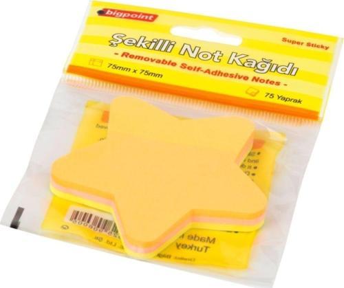 Şekilli Not Kağıdı Yıldız 75 Yaprak 12'Li Paket