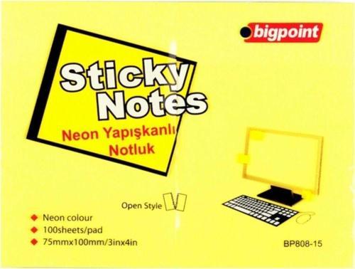 Yapışkanlı Not Kağıdı 75X100Mm Neon Sarı 12'Li Paket