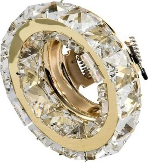 Melinda Dekoratif Cam Spot Yuvarlak Kristal Gold GU10 (Duy Ampul Hariç)