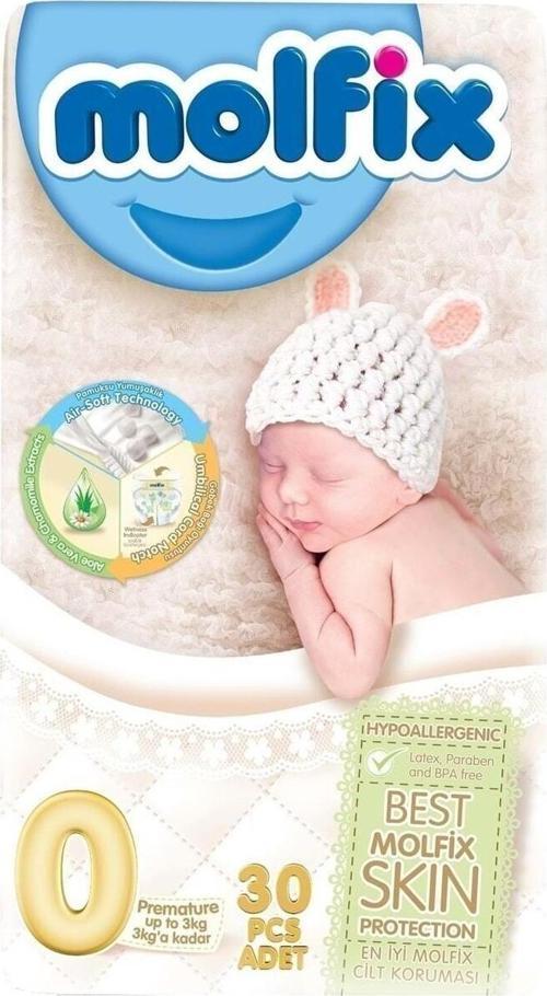 Premature Bebek Bezi 0 Beden 0-3 Kg 30 Adet