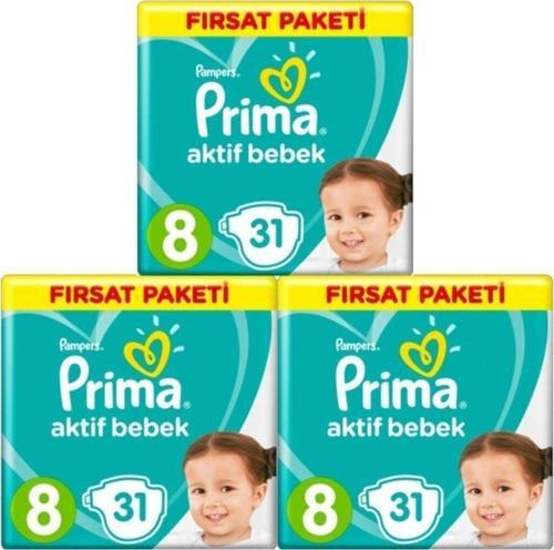 Aktif Bebek 8 Numara Xxl 31 Adet 3 Lü Set