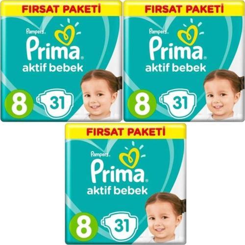Bebek Bezi 8 Beden-Numara 17+ Kg 31 Li 3 Paket 93 Adet