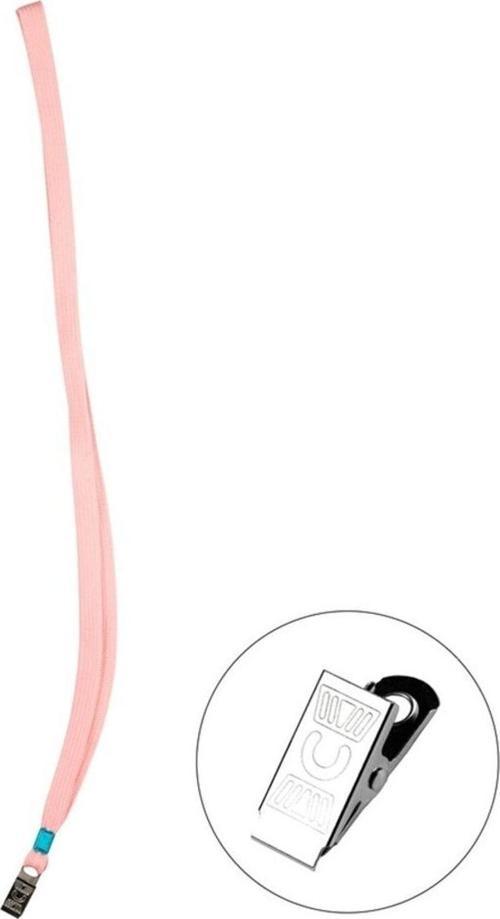 Metal Klipsli Yaka İpi Pembe 50'Li Poşet