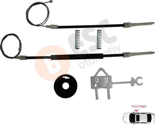 Fiat Albea Siena Palio MK1 171 172 178 1996-16 4/5 Kapı İçin Elektrikli Ön Sağ Cam Kriko Tamir Seti