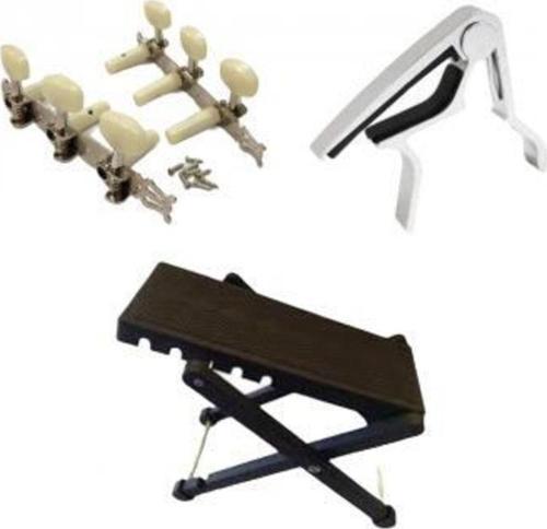 3 Lü Paket Gitarist Kelepçe-Ayak Pedalı-Klasik Gitar Burgu Seti
