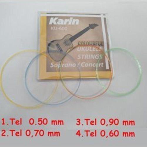 5 Paket Ku-600R Model Renkli Ukulele Tel Seti-5 Paket Set