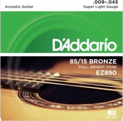 D'Addario Ez-890 (009-045)-Süper Light-Akustik Gitar Tel Seti-Pena