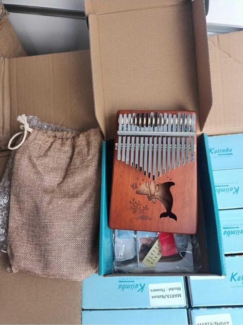 Rose Dolphin Model Kaliteli Maun Ağacı 17 Tuşlu Ful Set Kalimba
