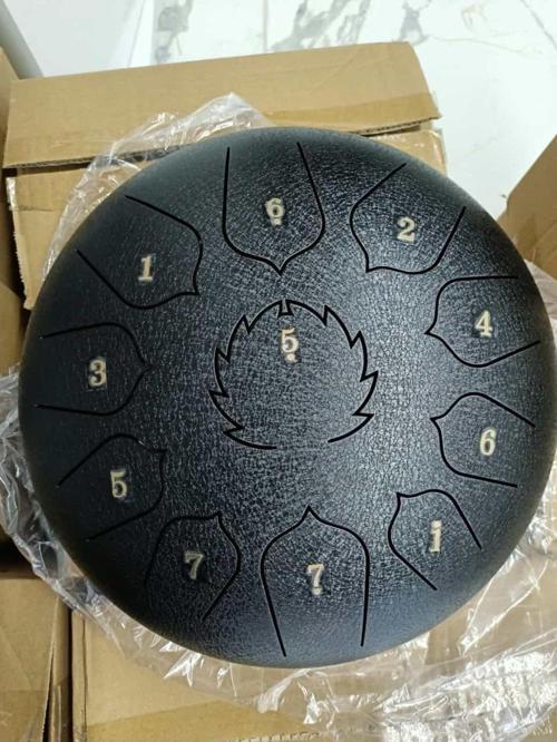 Steel Tongue Drum 12 Inç 11 Notalı Siyah Renk Ful Set Çantalı