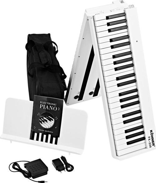 Fx-220 Katlanabilir, Taşınabilir, Şarjlı Dijital Piyano (Dinamik Klavyeli, Tuş Hassasiyetli 88 Tuş)