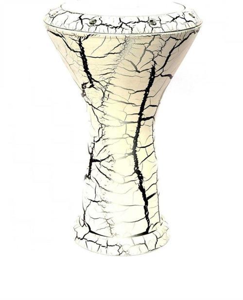 Rhythm Percussion Döküm Mısır Beyaz Çatlak Boyalı Darbuka