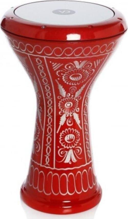 Darbuka 3029K Kırmızı Renk Erzincan Işlemeli Döküm Darbuka