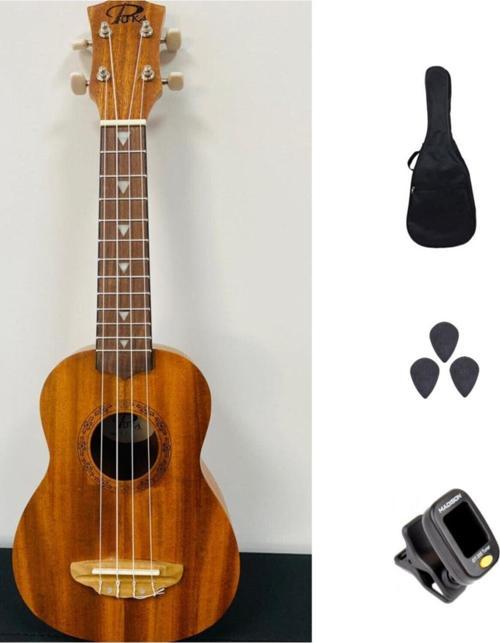 Pk 51 Maun Ağacı Soprano Ukulele + Kılıf + Akort Aleti + Pena