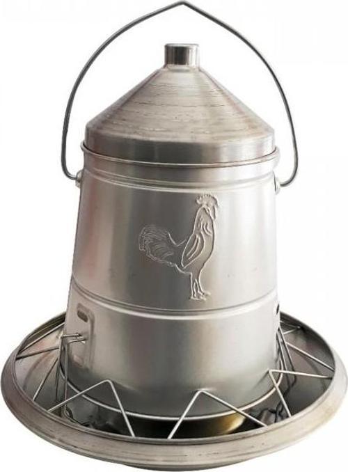 Metal Tavuk Yemlığı Yem Akış Ayarlı 7,8 Kg Askılı Üstten Dolum