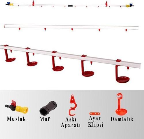 Nipel Suluk Sistemi Tek Hat  20  Metre Damlalıklı