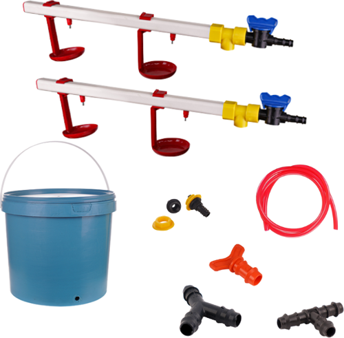 Nipel Tavuk Suluğu 20 Lt Depolu Askılı Çanaklı (Set/2)