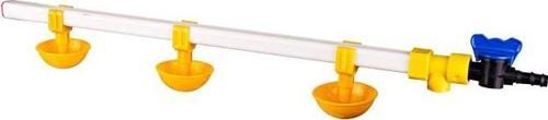 Civcivler İçin Nipel Suluk Sistemi 60 cm 3 Nipelli Küçük Yaylı Çanaklı