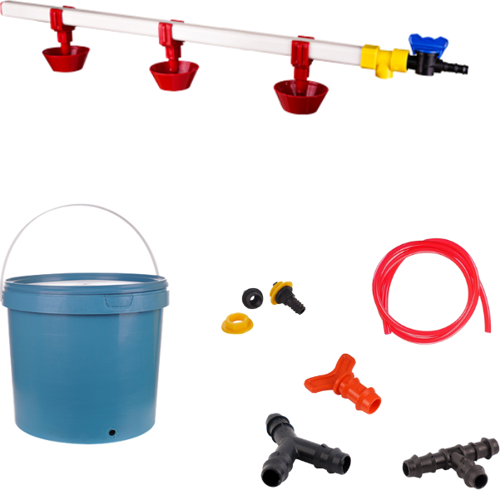 Nipel Tavuk Suluğu 20 Lt Depolu Yaylı Çanaklı  (Set/9)