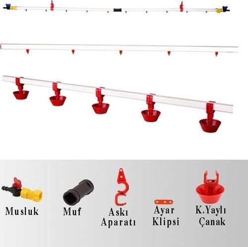 Nipel Suluk Sistemi 20 Metre Hat Yaylı Çanaklı
