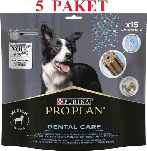 Proplan Medium Breed Dental Care Büyük Orta Irk Köpekler Için Diş Sağlığı Ödülü 15 Parça X 5 Paket