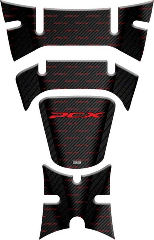 Tank Pad 003 Siyah-kırmızı 4 Parça Honda Pcx 125 2018-2020