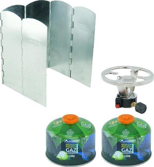 Çakmaklı Siboplu Kartuş Ocak+2 Adet 230 gr Tüp+Rüzgarlık ORC-003-C2