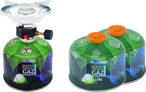 Çakmaklı Siboplu Kartuş Ocak+Tüp CK-193-230+2 Adet 230 gr Tüp ORC-006-A2