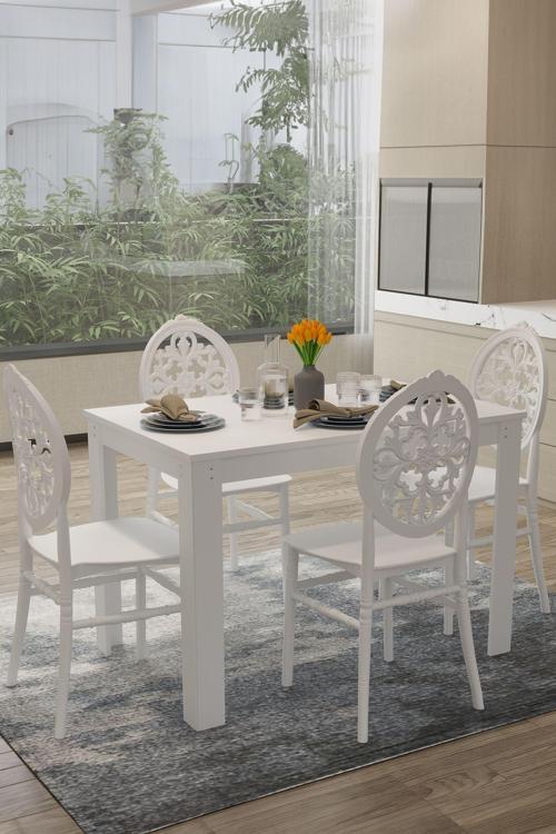 Home Arda Masa / Venüs Sandalye Mutfak Masa Takımı - Beyaz