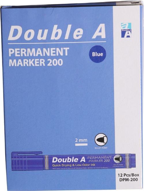 Double A Permanent Yuvarlak Uçlu Kalem Mavi 12'li