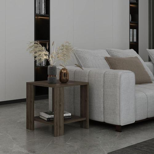Design Midi Yan Sehpa Ceviz 40 x 40 cm