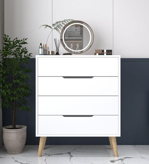 Flora Şifonyer 4 Çekmeceli Yatak Odası Bebek Odası Beyaz