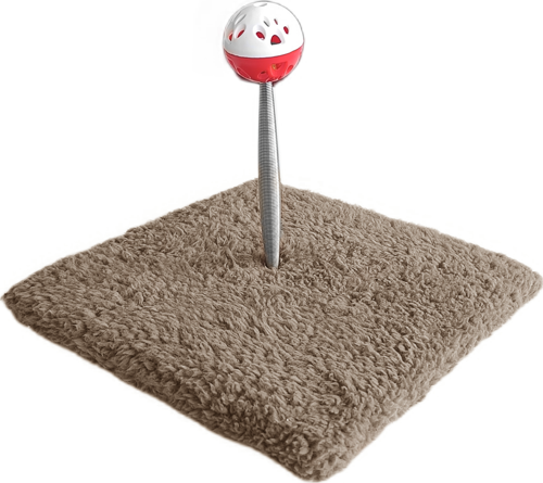 Yaylı Toplu Hacıyatmaz Kedi Aktivite Oyuncağı 16-20 cm Taba