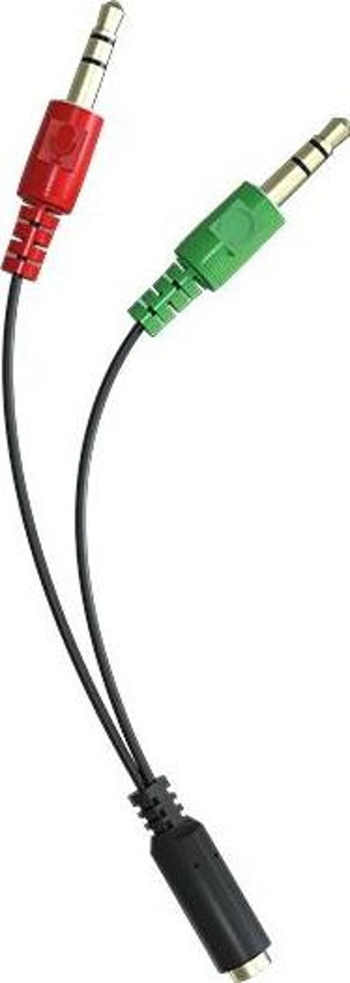 C119 3.5mm AUX (D) - 2x3.5mm (E) AUX Kulaklık Mikrofon Ayırıcı Dönüştürücü - Siyah