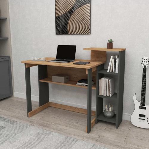 Home Enda SAYE 5 Raflı Kitaplıklı Çalışma Masası Atlantik Çam - Antrasit