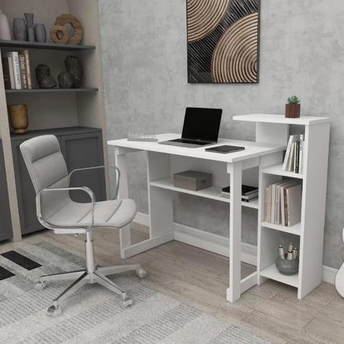 Home Enda SAYE 5 Raflı Kitaplıklı Çalışma Masası Beyaz