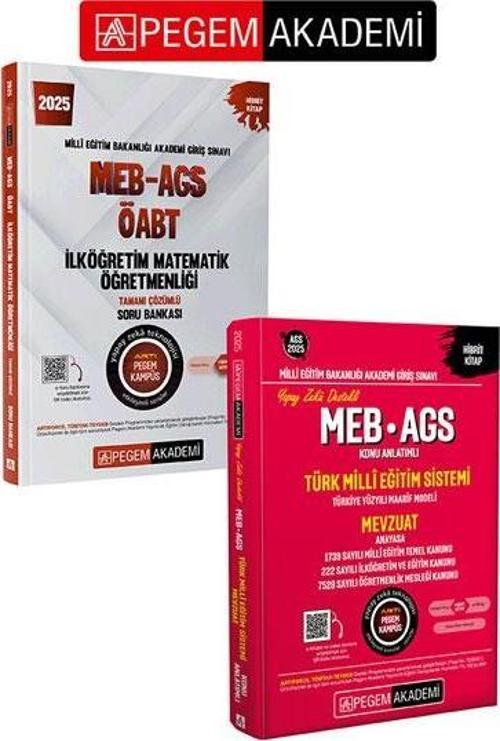 PEGEM AKADEMİ 2025 MEB-AGS-ÖABT İlköğretim Matematik Öğretmenliği Tamamı Çözümlü Soru Bankası + 2025
