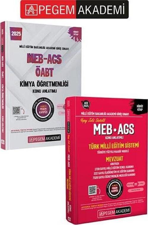 PEGEM AKADEMİ 2025 MEB-AGS-ÖABT Kimya Öğretmenliği Konu Anlatımlı  + 2025 MEB-AGS Konu Anlatımlı Tür
