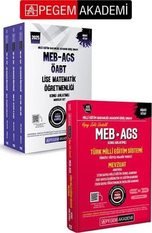 PEGEM AKADEMİ 2025 MEB-AGS-ÖABT Lise Matematik Öğretmenliği Konu Anlatımlı (3 kitap) + 2025 MEB-AGS 