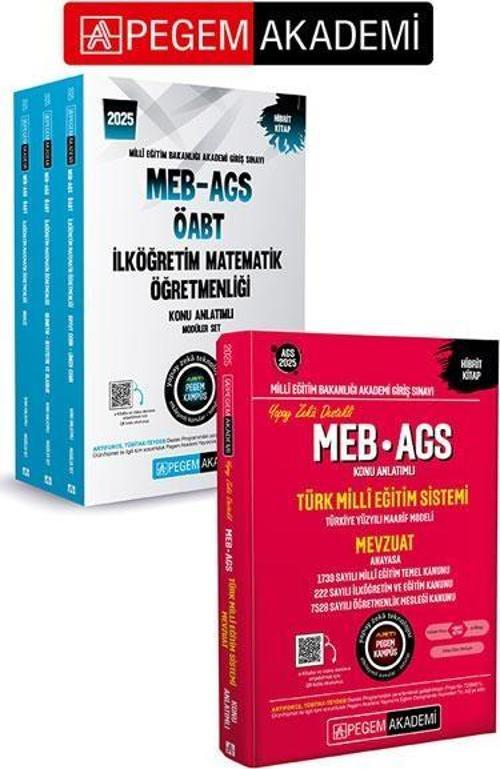 PEGEM AKADEMİ 2025 MEB-KPSS-ÖABT İlköğretim Matematik Öğretmenliği Konu Anlatımlı (3 Kitap)  + 2025 