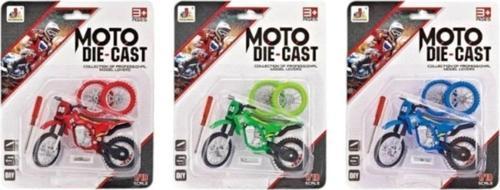 Yedek Lastikli Tornavidalı Model Motosiklet Cross Motor Motocross 1:18 Metal Oyuncak Motosiklet
