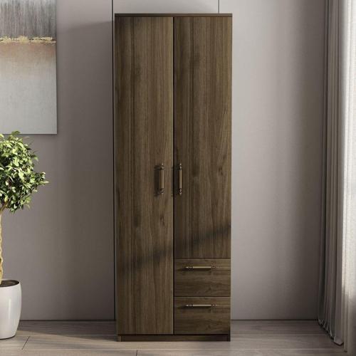Merlin 2 Kapaklı, Çekmeceli Gardırop, Yatak Odası Dolap, Elbise Dolabı İstanbul Ceviz