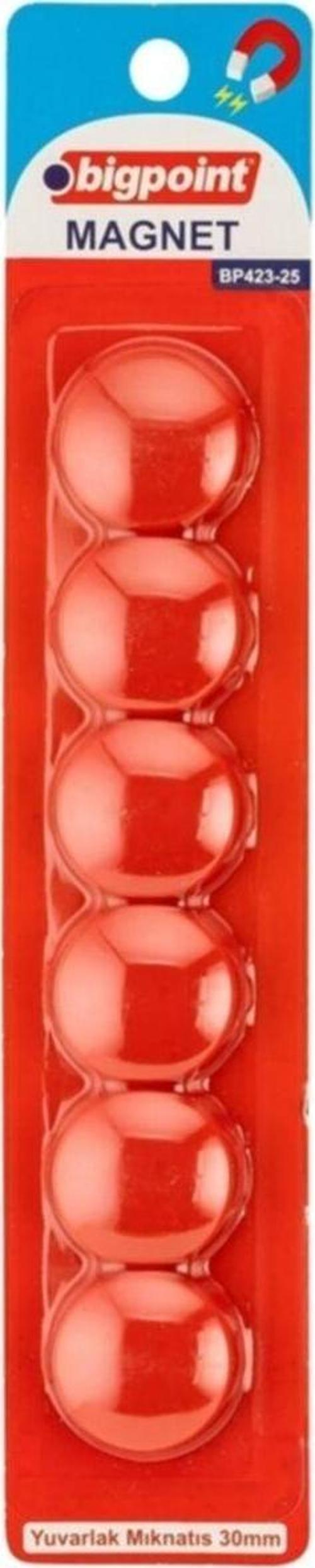 Magnet 30Mm Kırmızı 6'Lı Blister 12'Li Kutu