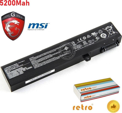 MSI PL62 7RC msi Notebook Bataryası, Laptop Pili V2 (5200Mah)