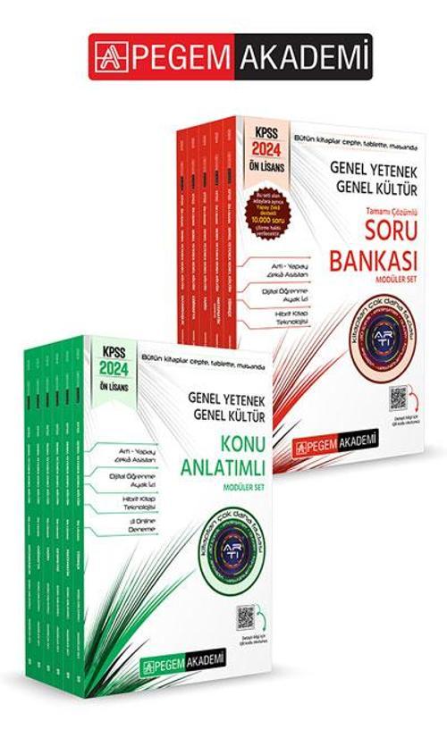 PEGEM AKADEMİ 2024 KPSS GY GK  Önlisans Konu Anlatımlı Modüler Set + 2024 KPSS GY GK  Önlisans Tamam