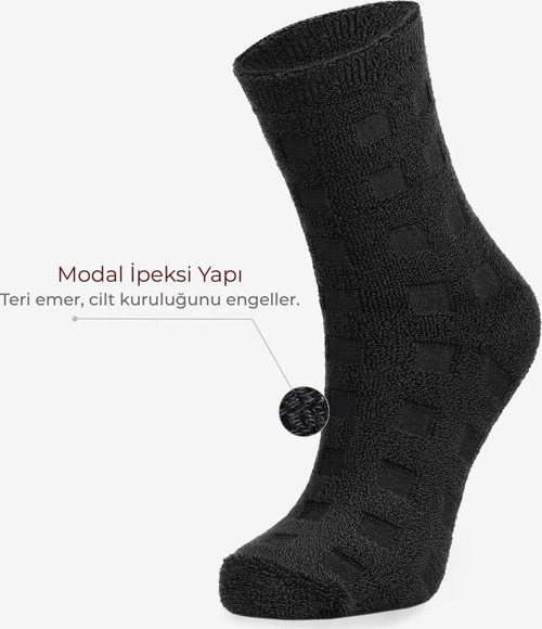 3'Lü Kadın Premium Modal Siyah Çorap