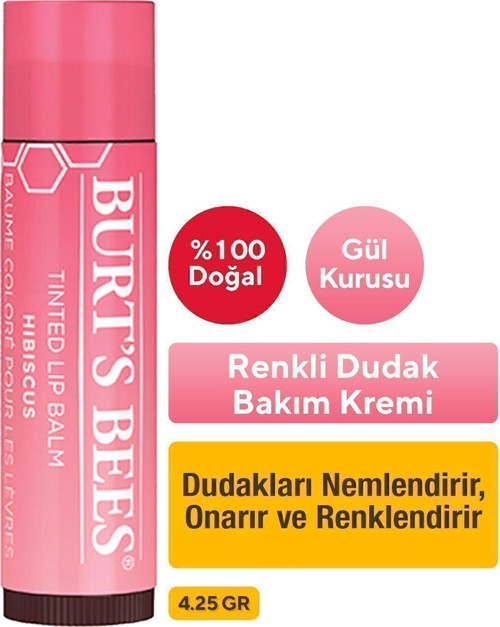 Renkli Dudak Bakımı Gül Kurusu - Tinted Lip Balm Hibiscus 4,25 G