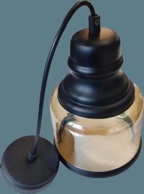 RAİNA ART KÜÇÜK SİYAH AMBER E-27 CAM TEKLİ AVİZE