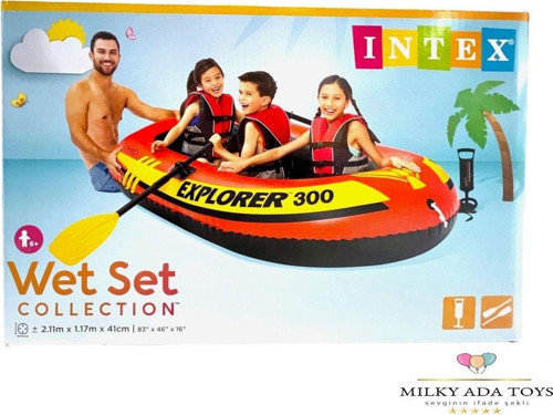 INTEX EXPLORER 100 TURUNCU (Kürek-Pompa) 211x117x41 cm