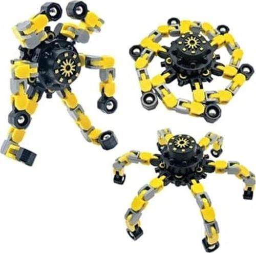 Transforming Fidget Spinner Dönüştürülebilir Robot Oyuncak Stres Çarkı Kırmızı Sarı