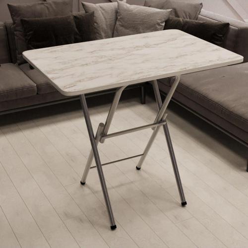 Katlanır Masa Kırma Masa 60X90 Beyaz Mermer Desen Kamp Masa Çalışma Masası Ders Masası Mutfak Masası